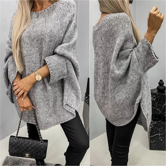 Aspen Batwing Knit Sweater - Gray - Picture 2 of 5